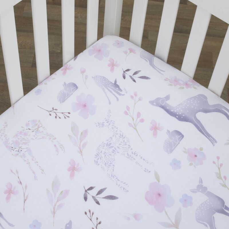 pink deer nursery bedding
