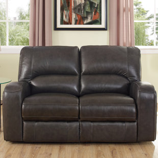 Go to store & view more images Red Barrel Studio Woodhull Leather Reclining Loveseat