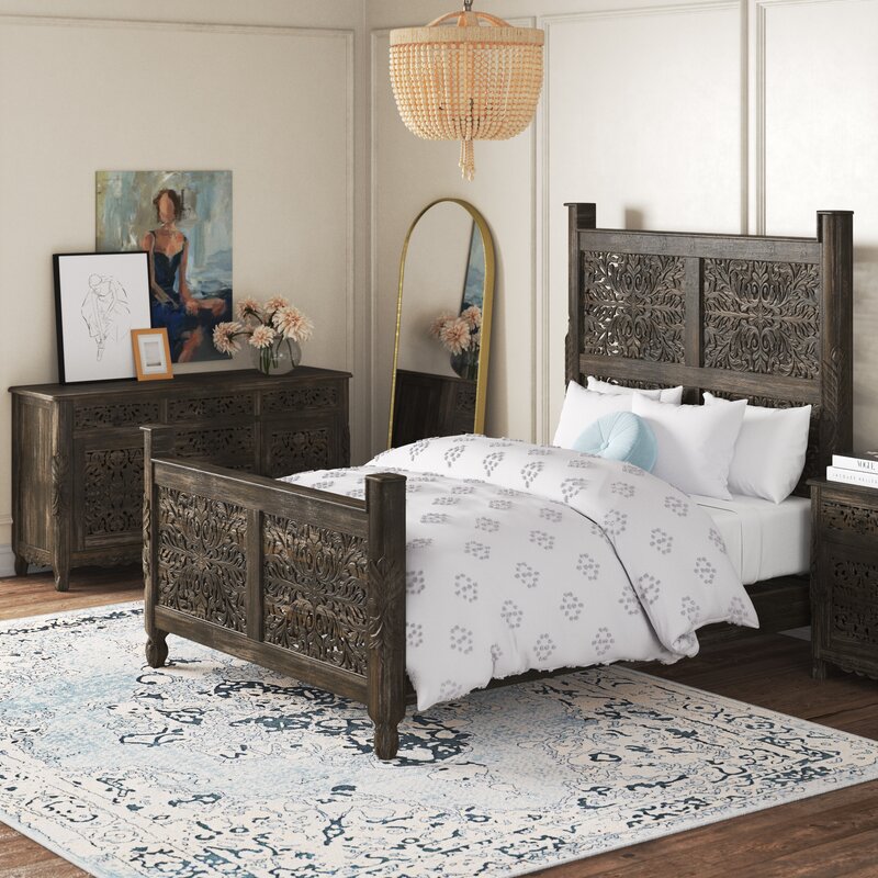 Kelly Clarkson Home Solid Wood Sleigh 3 Piece Bedroom Set