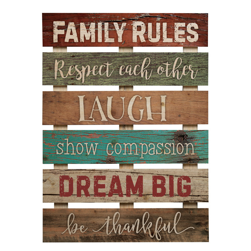 Winston Porter Skid Sign Family Rules Wall Decor Reviews Wayfair
