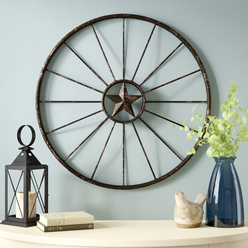 Millwood Pines Rustic Wagon Wheel Wall Decor Reviews Wayfair
