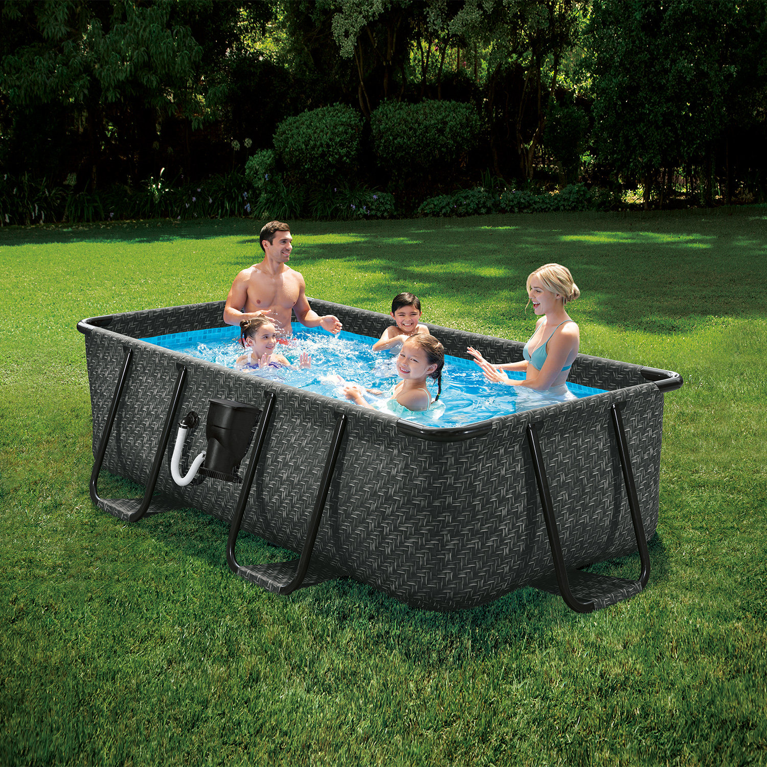 summer waves 8ft x 2.5 ft above ground inflatable outdoor swimming pool with pump