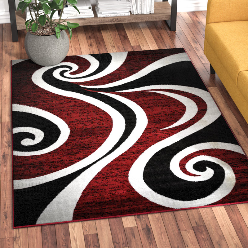 Zipcode Design Mckenzie Red Black White Area Rug Reviews Wayfair Mckenzie Red Black White Area Rug