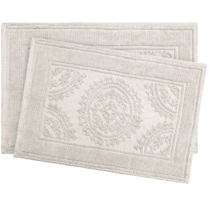 Chesapeake Cotton Stonewash Medallion 2 Piece Bath Rug Set