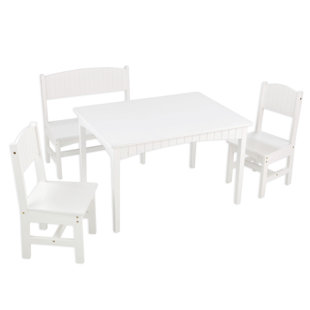 kidkraft 4pc table with primary benches and bin set