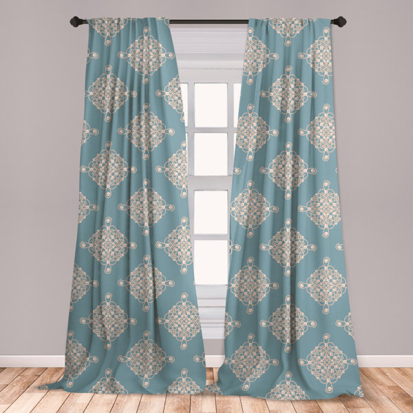 East Urban Home Ambesonne Pearls Window Curtains Abstract Swirled