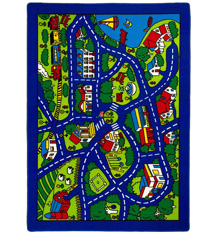 Allstar Rugs Street Map Blue Green Area Rug Reviews Wayfair Allstar Rugs Street Map Blue Green Area