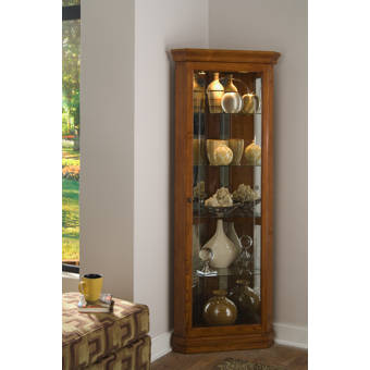 Brumunddal Lighted Corner Curio Cabinet Reviews Birch Lane