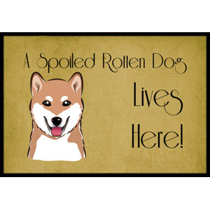Shiba Inu Spoiled Dog Lives Here Doormat