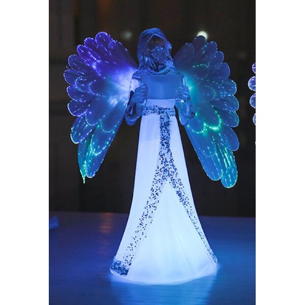 The Holiday Aisle® LED Lighted Color Changing Acrylic Angel Decorative ...
