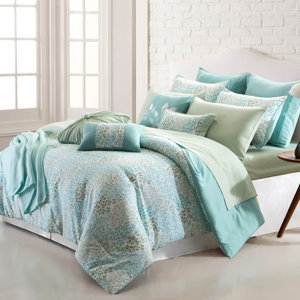 Bog Water Leaves 16 Piece Reversible Bed-In-a-Bag Set