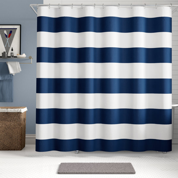 1 Pc Waterproof Shell-and-Rope-in-Sea-Beach Shower Curtain for Home and Bathroom 