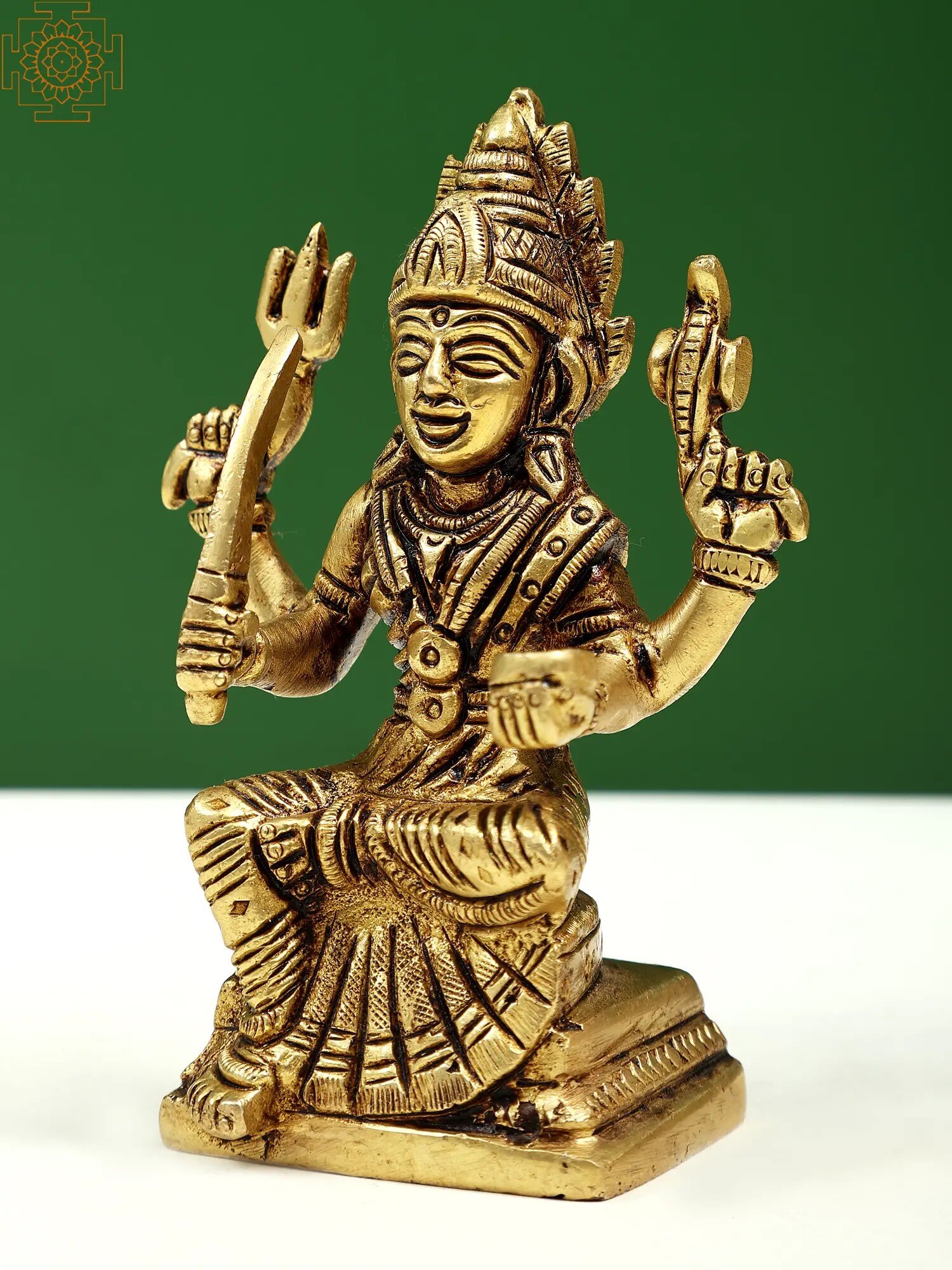 Bungalow Rose Santoshi Mata Sitting on Pedestal Statue | Wayfair