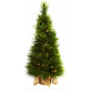 Nearly Natural 3' Green Artificial Christmas Tree with 50 Clear Lights with Bag