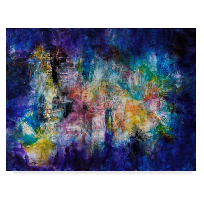 Blue Moon Abstract Acrylic Painting Print On Wrapped Canvas