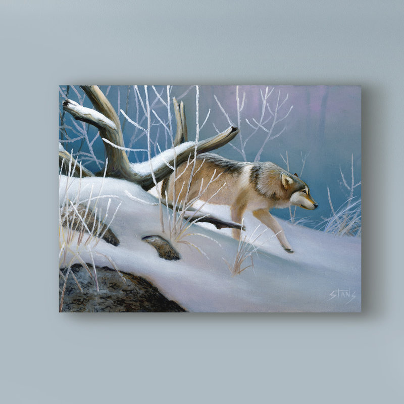 Millwood Pines Lone Wolf Portrait Acrylic Painting Print On