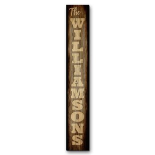 Five Foot Vintage Personalized Name Sign Textual Art On Wood