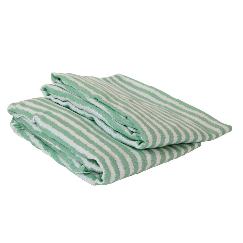 Ikat/Stripes Muslin Fitted Crib Sheets