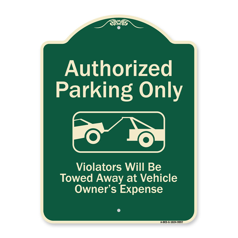 Signmission Designer Series Sign - Authorized Parking Only Violators ...