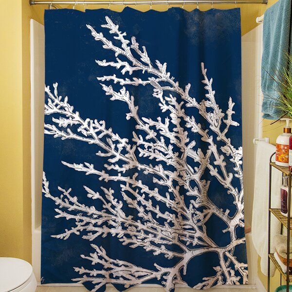 blue coral shower curtain