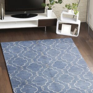 Vajrabahu Hand-Tufted Blue Area Rug