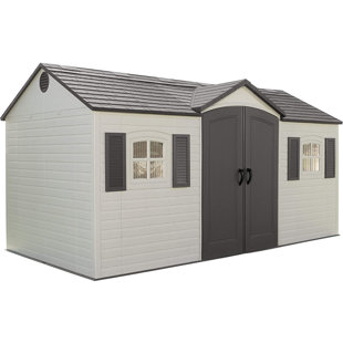 290L Garden Plastic Shed Storage Outdoor Box Large Patio Cabinet Garage Brown 