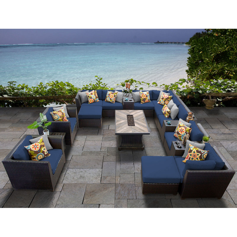 Sol 72 Outdoor Tegan 17 Piece Sectional Seating Group with Cushions