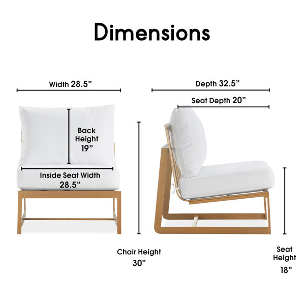 Elle Decor Mirabelle Armless Patio Chair With Cushion Wayfair