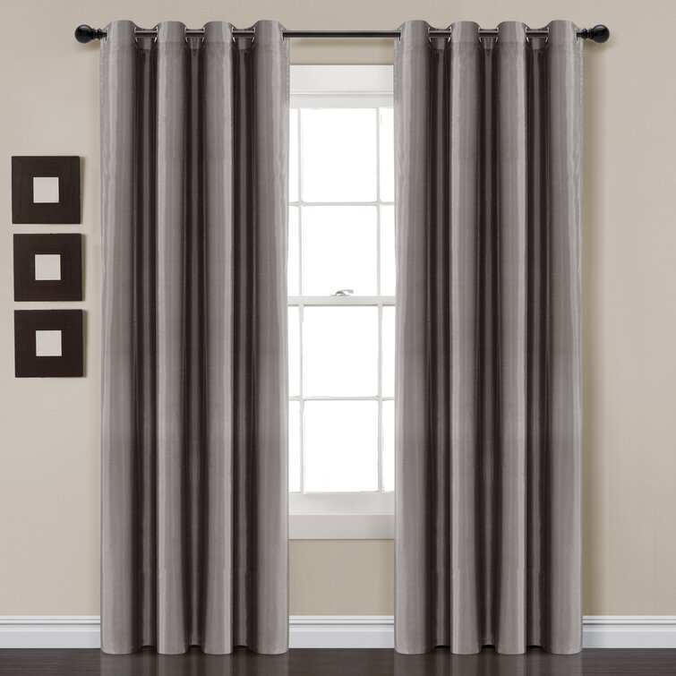 1PC IVORY SOLID PANEL 100% BLACKOUT GROMMET WINDOW CURTAIN BLACK LINED BACKING 