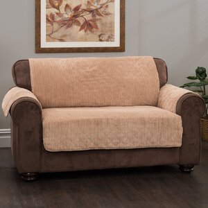 Plush Stripe Box Cushion Loveseat Slipcover