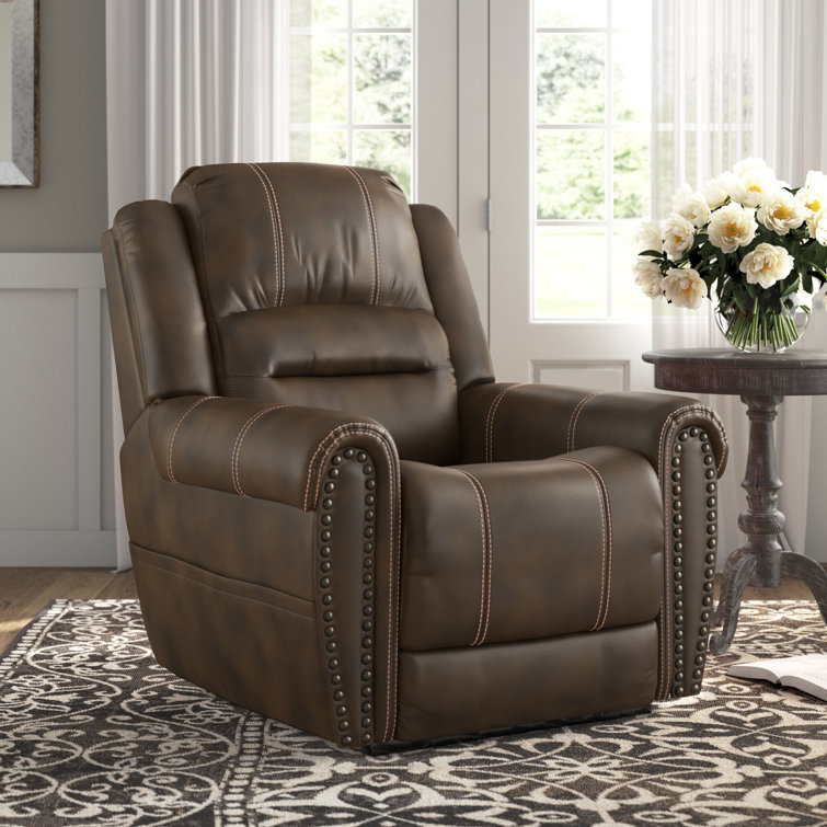 swarey faux leather manual glider recliner