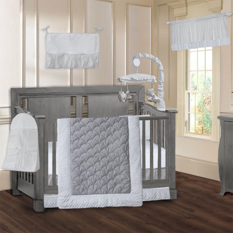 gray crib set