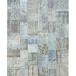 Patchwork Hand-Knotted Blue Area Rug