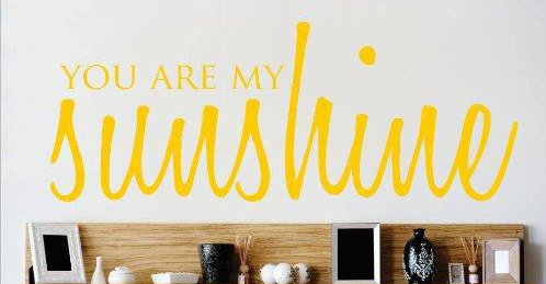 Design With Vinyl You Are My Sunshine Love Life Song Quote Wall