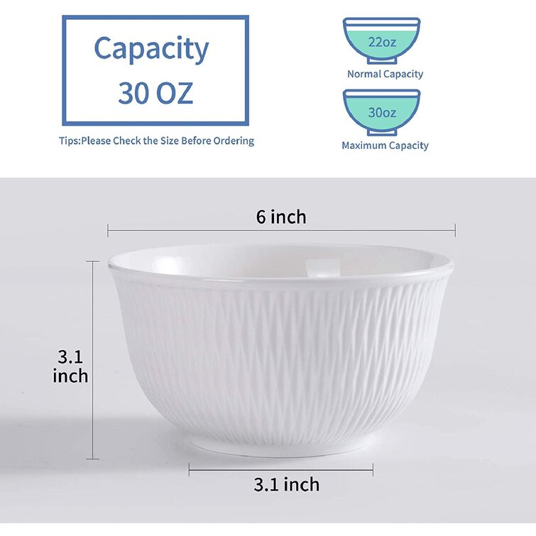 JH JIE MEI HOME 8 inch Round Ceramic Restaurant Serving Dinner Plates Dinner Plates set of 6 Suitable for Dishwasher Microwave Porcelain dish