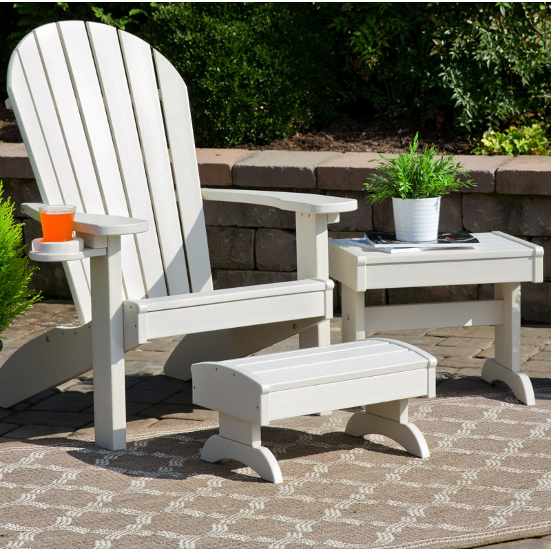 Kells 3 Piece Plastic Adirondack Chair Set With Ottoman And Table Kells 3 Piece Plastic Adirondack Chair Set With Ottoman And Table