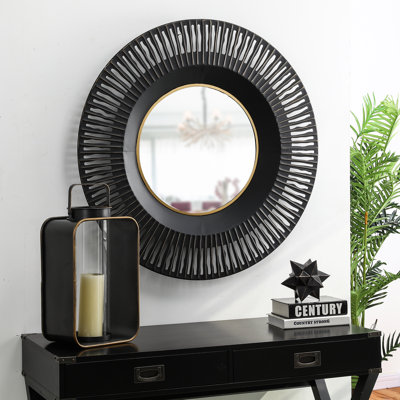 Woollard Metal Industrial Distressed Accent Mirror 35’x35 
