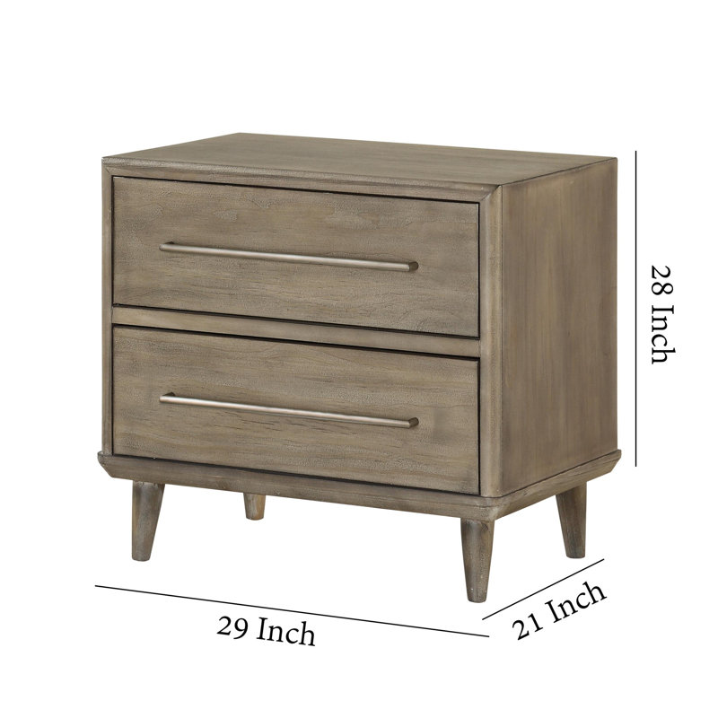 Corrigan Studio Treyvon 2 Drawer Solid Wood Nightstand In Antique Mocha Wayfair