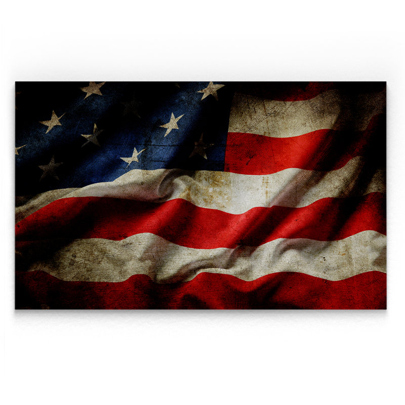 USA Waving Flag - Graphic Art Print on Canvas