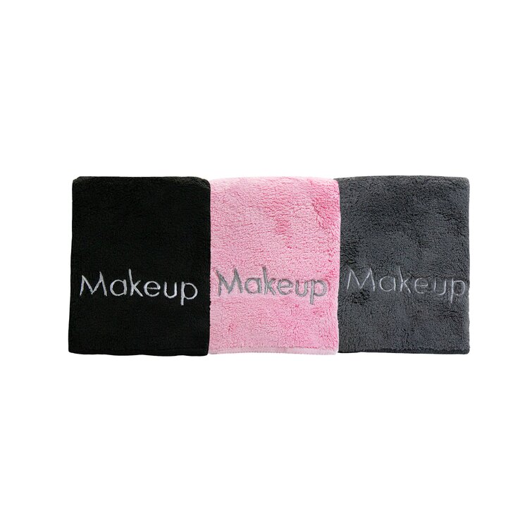 Soft Microfiber 13x13 Washcloth Reusable Embroidered 6 Pack of Makeup Towels