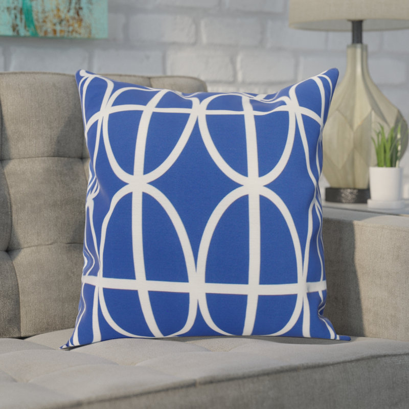 Wrought Studio Hardwick Ovals And Stripes Print Outdoor Square Pillow Cover And Insert Wayfair