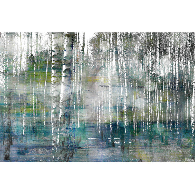Union Rustic Tree Trunk Lights Acrylic Painting Print On Canvas