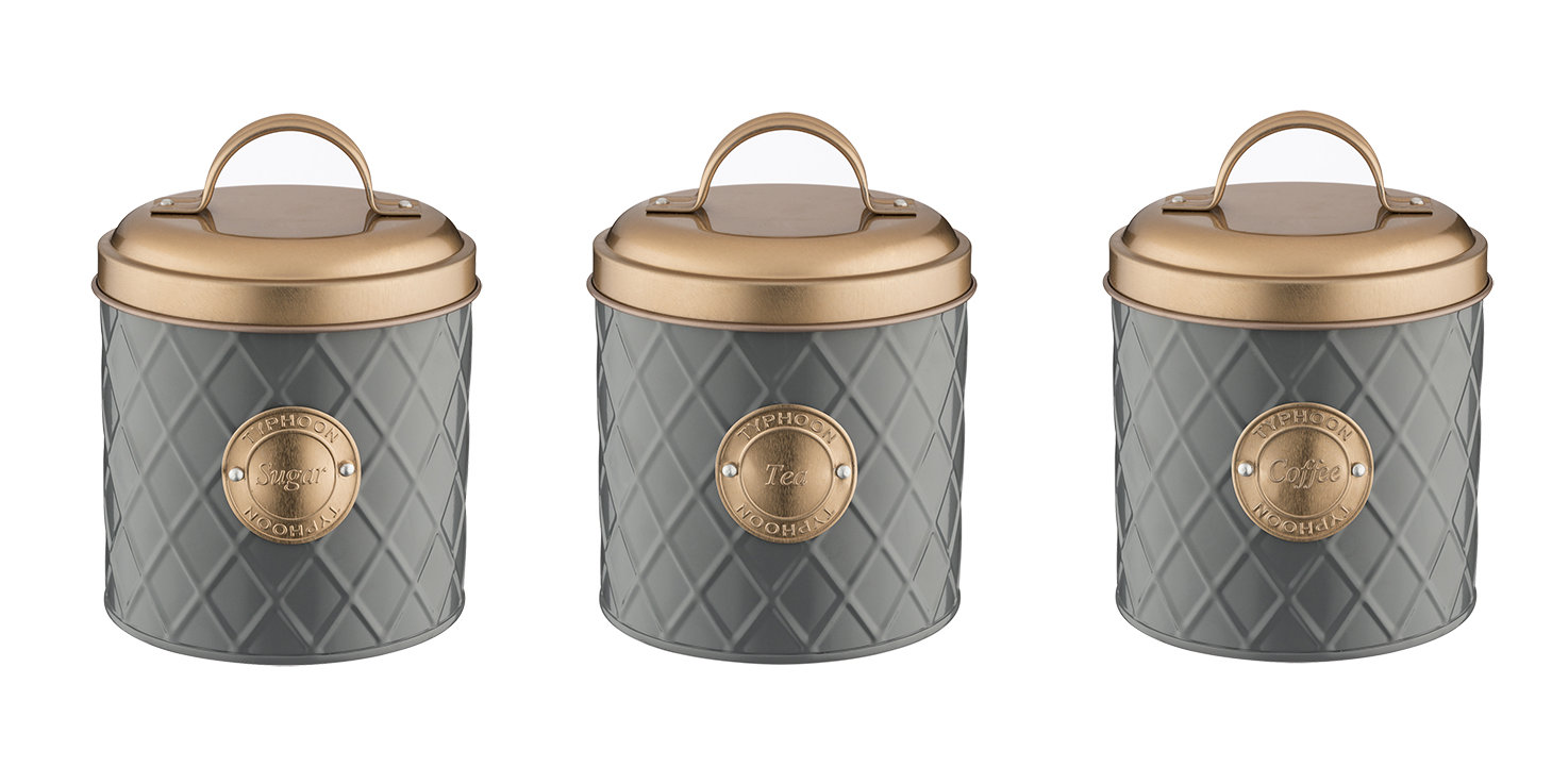Kitchen Canisters Jars You Ll Love Wayfair Co Uk Copper Lid 3 Piece Coffee Tea Sugar Jar Sets