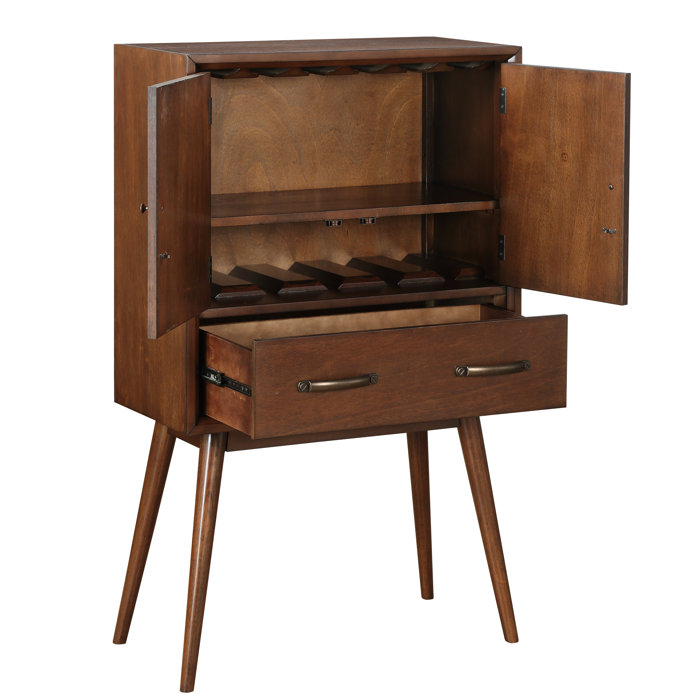 George Oliver Ripton Mid Century Modern 4 Bottle Floor Wine Cabinet Ripton Mid Century Modern 4 Bottle Floor Wine Cabinet