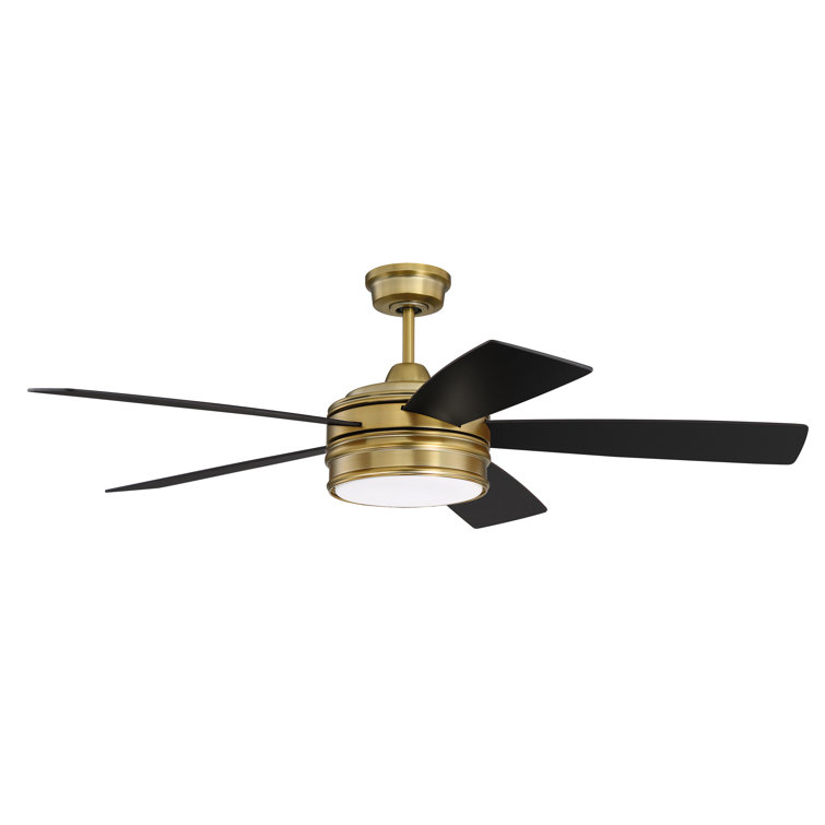 three posts 52 alistair 5 blade led standard ceiling fan with remote control and light kit included reviews wayfair