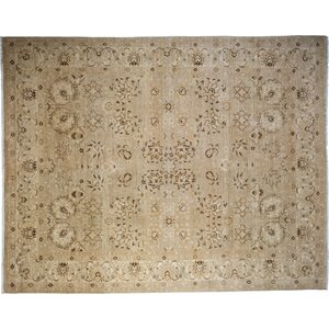 One-of-a-Kind Oushak Hand-Knotted Beige Area Rug