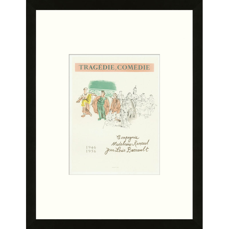 School of Paris 'Tragédie Comédie 1956' by Raoul Dufy Framed Lithograph