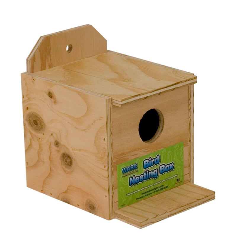 Small Pet Bird Wooden House Hanging Nest Nesting Box Home Garden Decor Q 