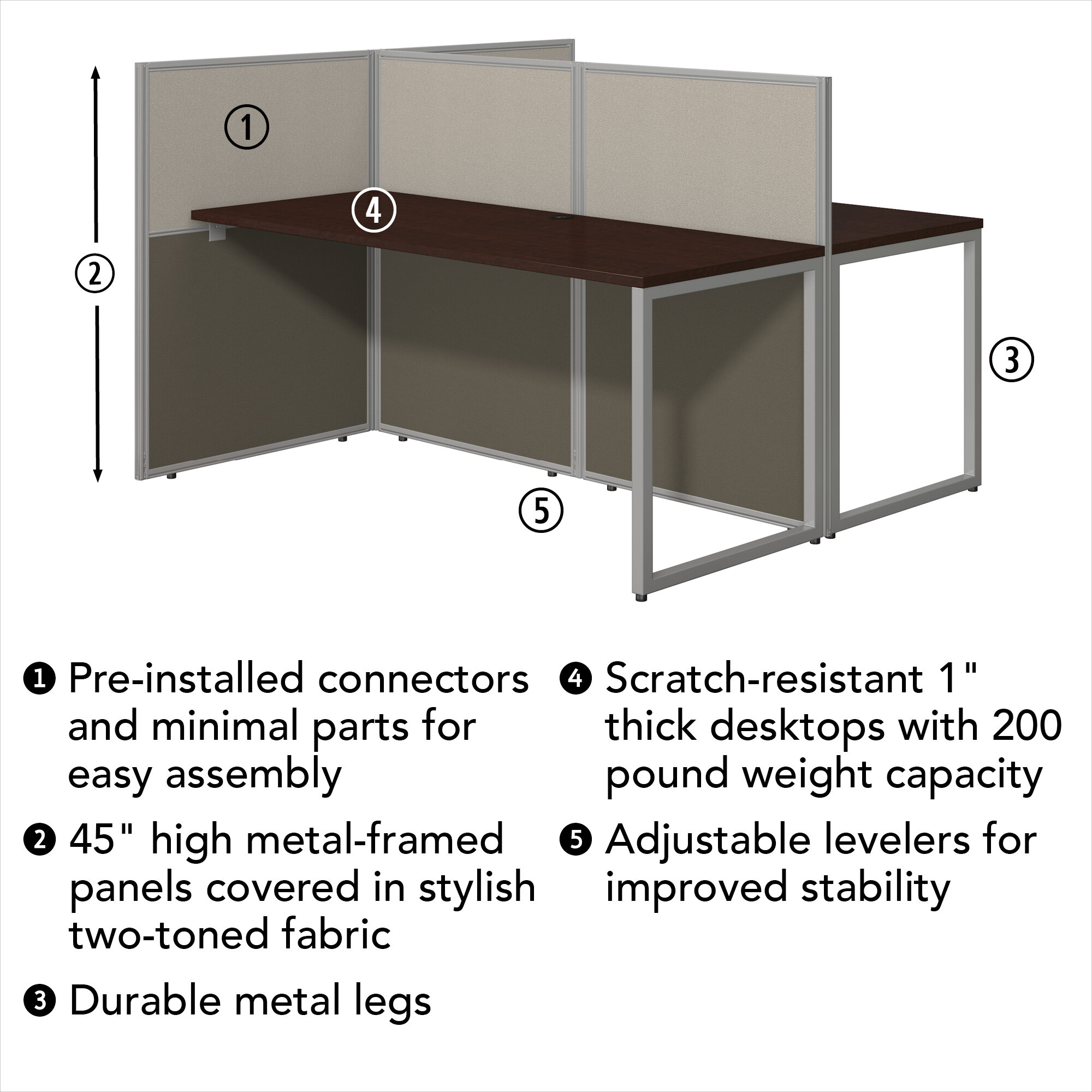 Bush Business Furniture Easy Office Standard Desk Office Suite