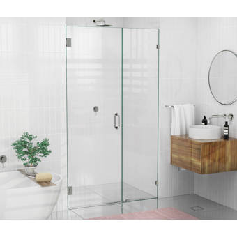 Vigo Mosaic 33 75 W X 73 75 H Framed Fixed Glass Shower Panel Reviews Wayfair